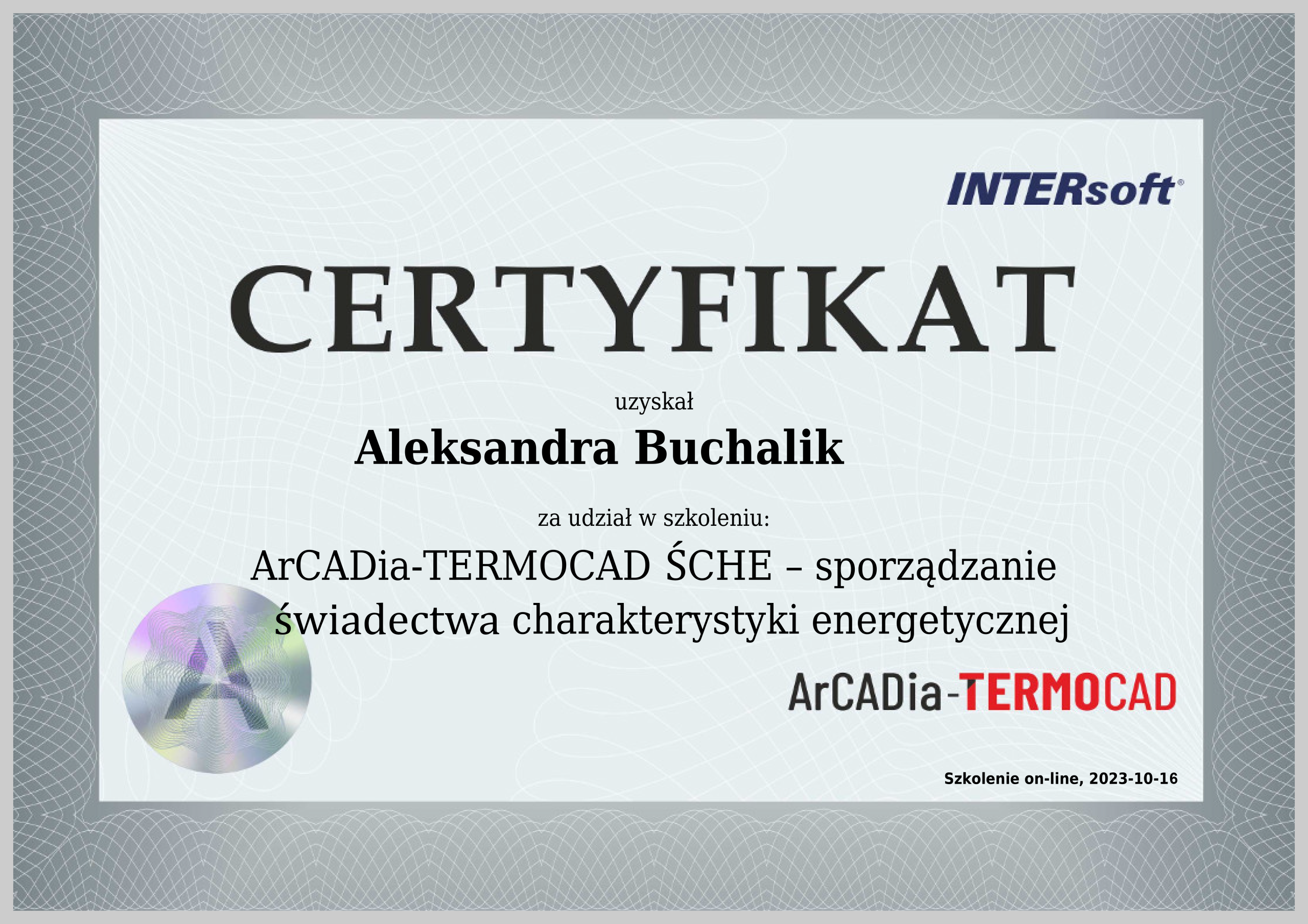 Certyfikat — Świadectwa energetyczne